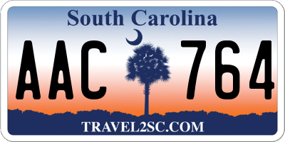 SC license plate AAC764