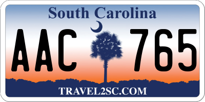 SC license plate AAC765