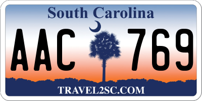 SC license plate AAC769