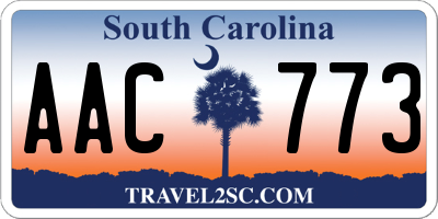 SC license plate AAC773