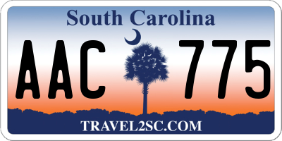 SC license plate AAC775