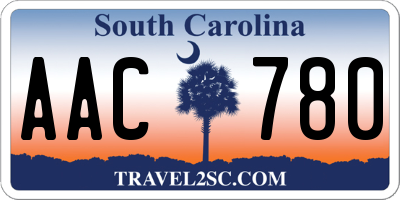 SC license plate AAC780