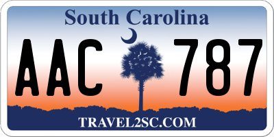 SC license plate AAC787