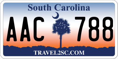 SC license plate AAC788