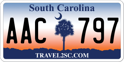 SC license plate AAC797