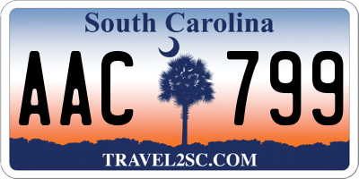 SC license plate AAC799