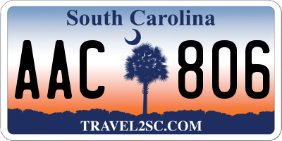 SC license plate AAC806