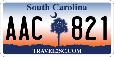 SC license plate AAC821