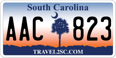 SC license plate AAC823