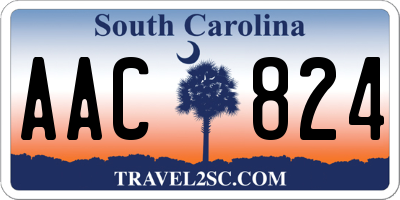 SC license plate AAC824