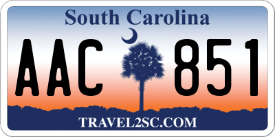 SC license plate AAC851