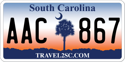 SC license plate AAC867