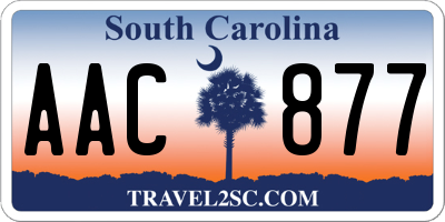 SC license plate AAC877