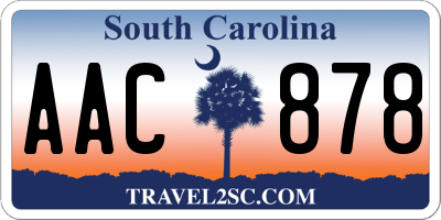 SC license plate AAC878