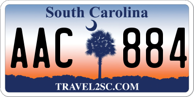 SC license plate AAC884