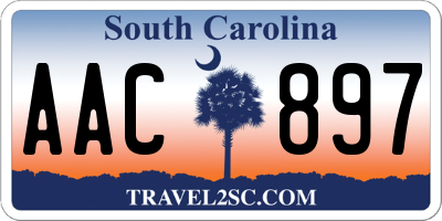 SC license plate AAC897