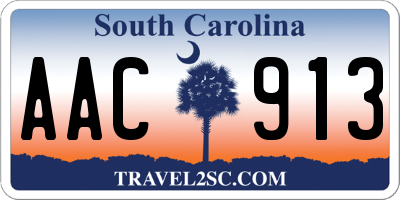 SC license plate AAC913