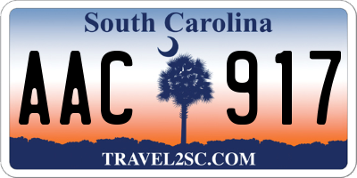 SC license plate AAC917