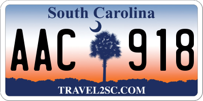 SC license plate AAC918