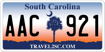 SC license plate AAC921