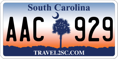SC license plate AAC929