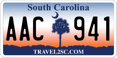 SC license plate AAC941