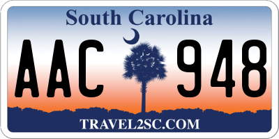 SC license plate AAC948