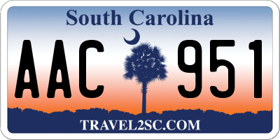 SC license plate AAC951