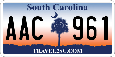 SC license plate AAC961