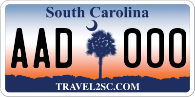 SC license plate AAD000