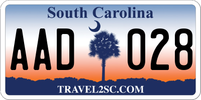 SC license plate AAD028