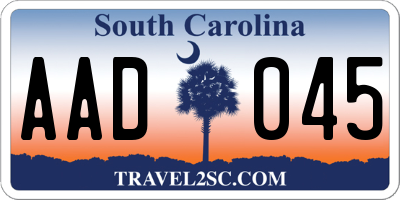 SC license plate AAD045