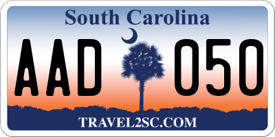 SC license plate AAD050