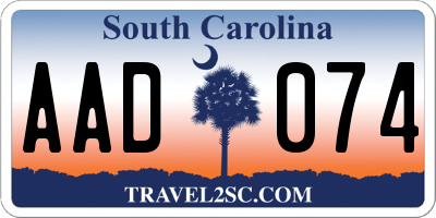 SC license plate AAD074