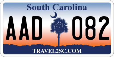 SC license plate AAD082