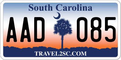 SC license plate AAD085