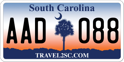 SC license plate AAD088