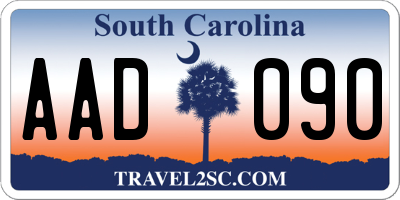 SC license plate AAD090