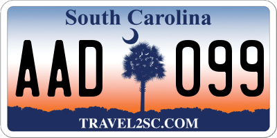 SC license plate AAD099