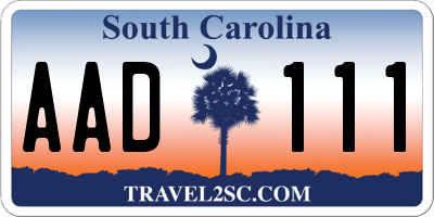 SC license plate AAD111