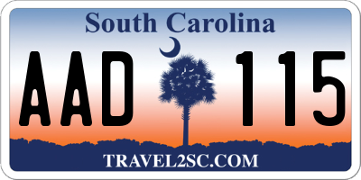 SC license plate AAD115