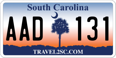 SC license plate AAD131