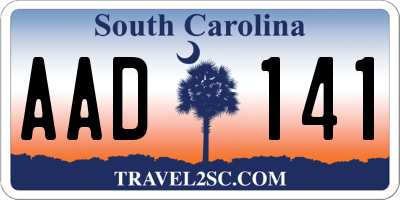 SC license plate AAD141