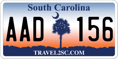 SC license plate AAD156