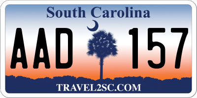 SC license plate AAD157