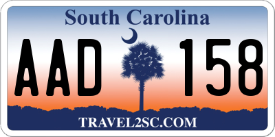 SC license plate AAD158