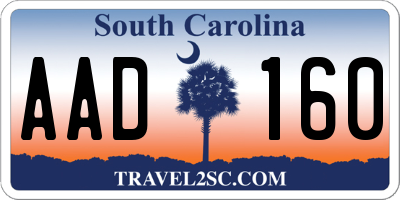 SC license plate AAD160