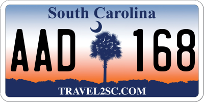 SC license plate AAD168