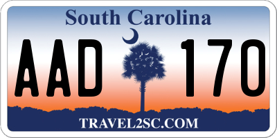 SC license plate AAD170