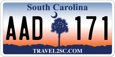 SC license plate AAD171